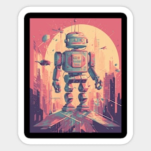 Retro-Futuristic Robots Sticker